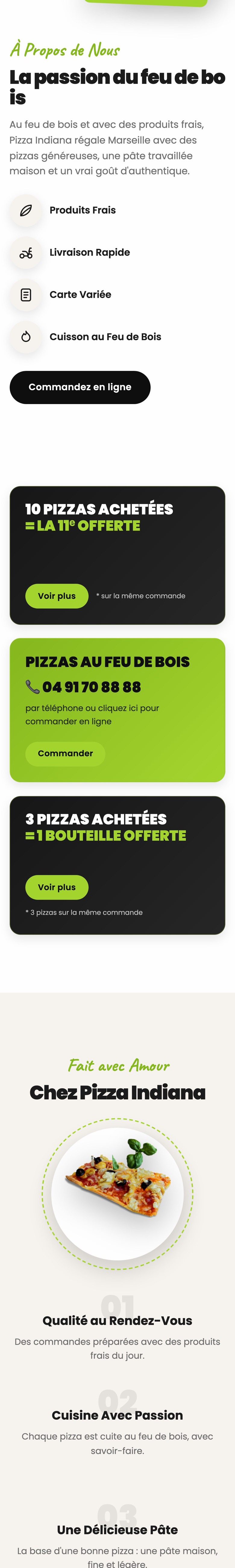 Pizza Indiana sur téléphone